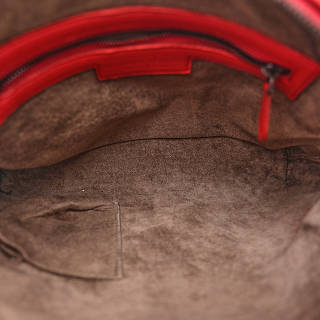 Nappa Intrecciato Nodini Crossbody Messenger Red