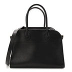 Polished Saddle Calfskin Soft Margaux 10 Bag Black