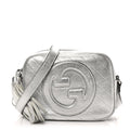 Metallic Sakai Be Green Calfskin Diagonal Stitched Small Blondie Shoulder Bag Silver