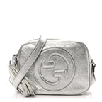 Metallic Sakai Be Green Calfskin Diagonal Stitched Small Blondie Shoulder Bag Silver