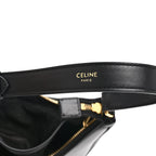 Smooth Calfskin Medium Strap Ava Triomphe Shoulder Bag Black