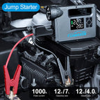 5-in-1 Portable Car Jump Starter with Air Compressor, Flashlight, Power Bank, and Battery Booster