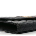 Grain De Poudre Textured Mixed Matelasse Triquilt Monogram Clutch Black