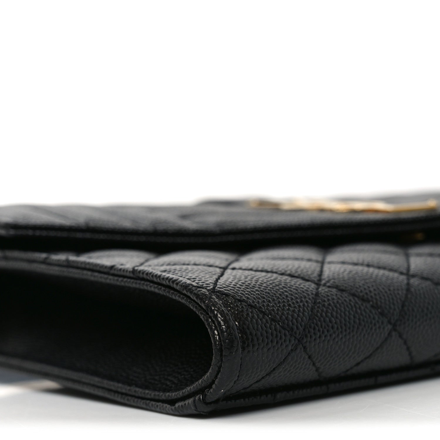 Grain De Poudre Textured Mixed Matelasse Triquilt Monogram Clutch Black
