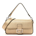 Cuoio Roma Sellerissima Nappa Sintetica Tape Stitch Baguette Platino
