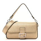 Cuoio Roma Sellerissima Nappa Sintetica Tape Stitch Baguette Platino