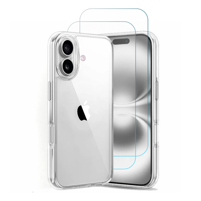 Entronix Bundle Compatible with iPhone 17 - [Hard] Clear Case & 2 Clear Screen Protectors