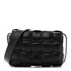 Nappa Maxi Intreccio Small Padded Cassette Crossbody Bag Black