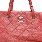 Glazed Calfskin Large On The Road Tote Pink
