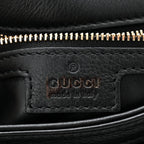 Roxy Calfskin Web Medium Blondie Top Handle Shoulder Flap Bag Black