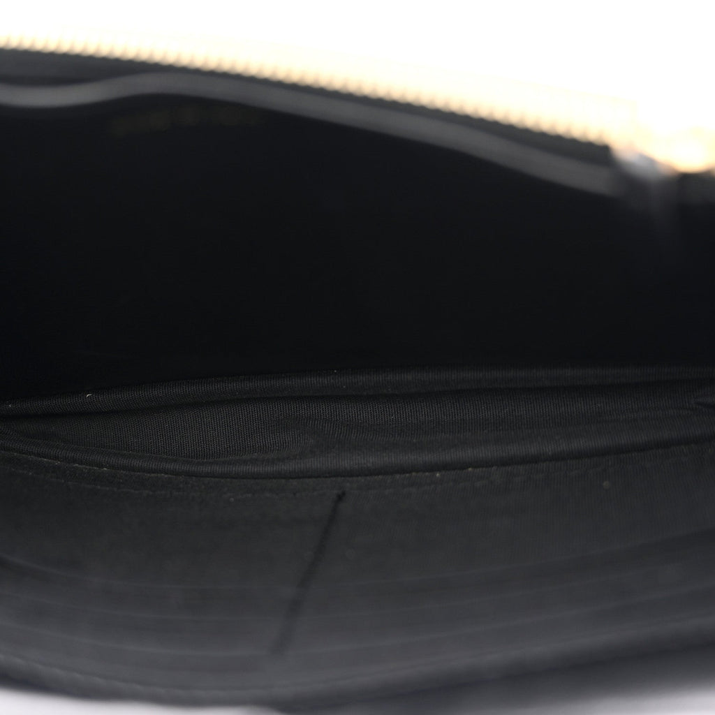 Lambskin Quilted Golden Class Wallet on Chain WOC Black