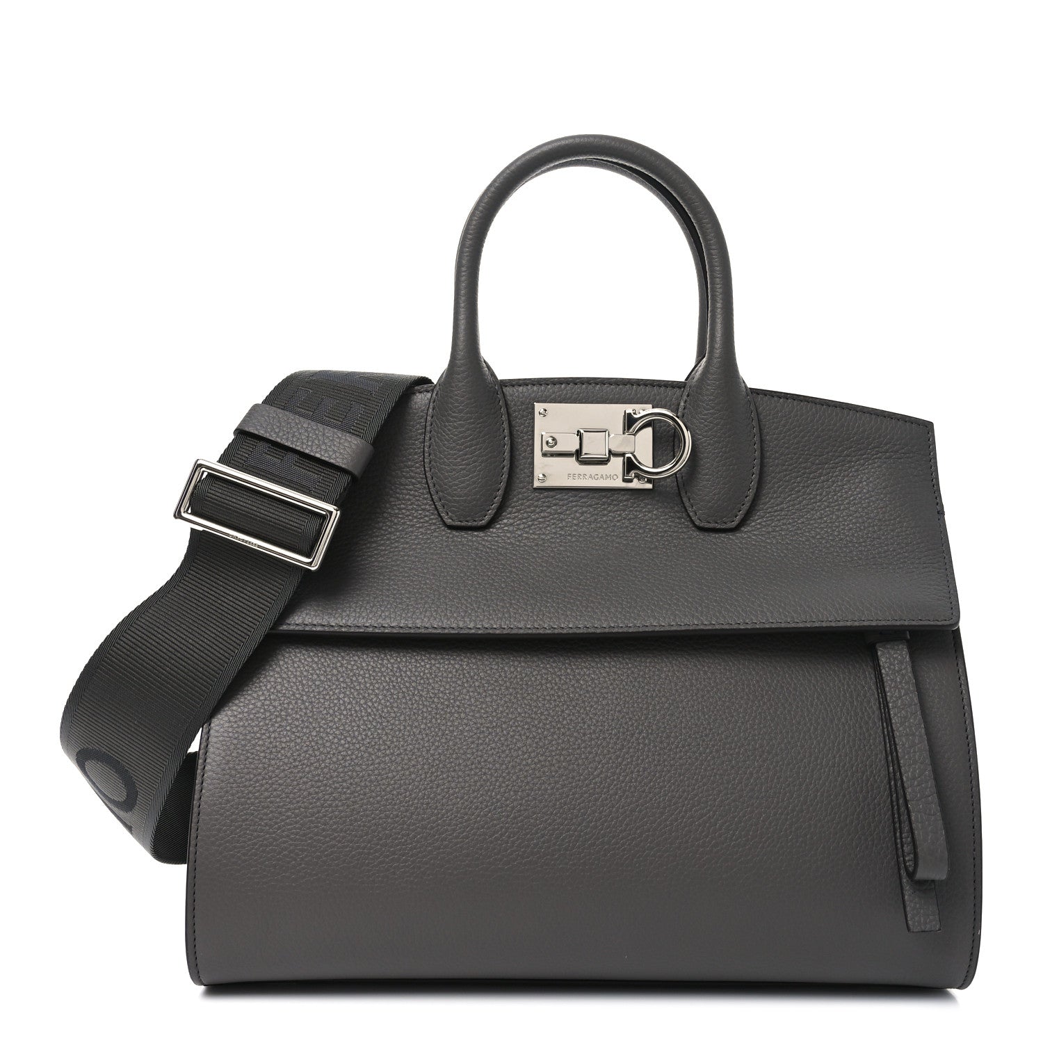 Calfskin Medium Studio Soft Bag Grey