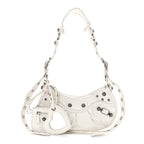 Agneau Arena Le Cagole Shoulder Bag XS Optic White