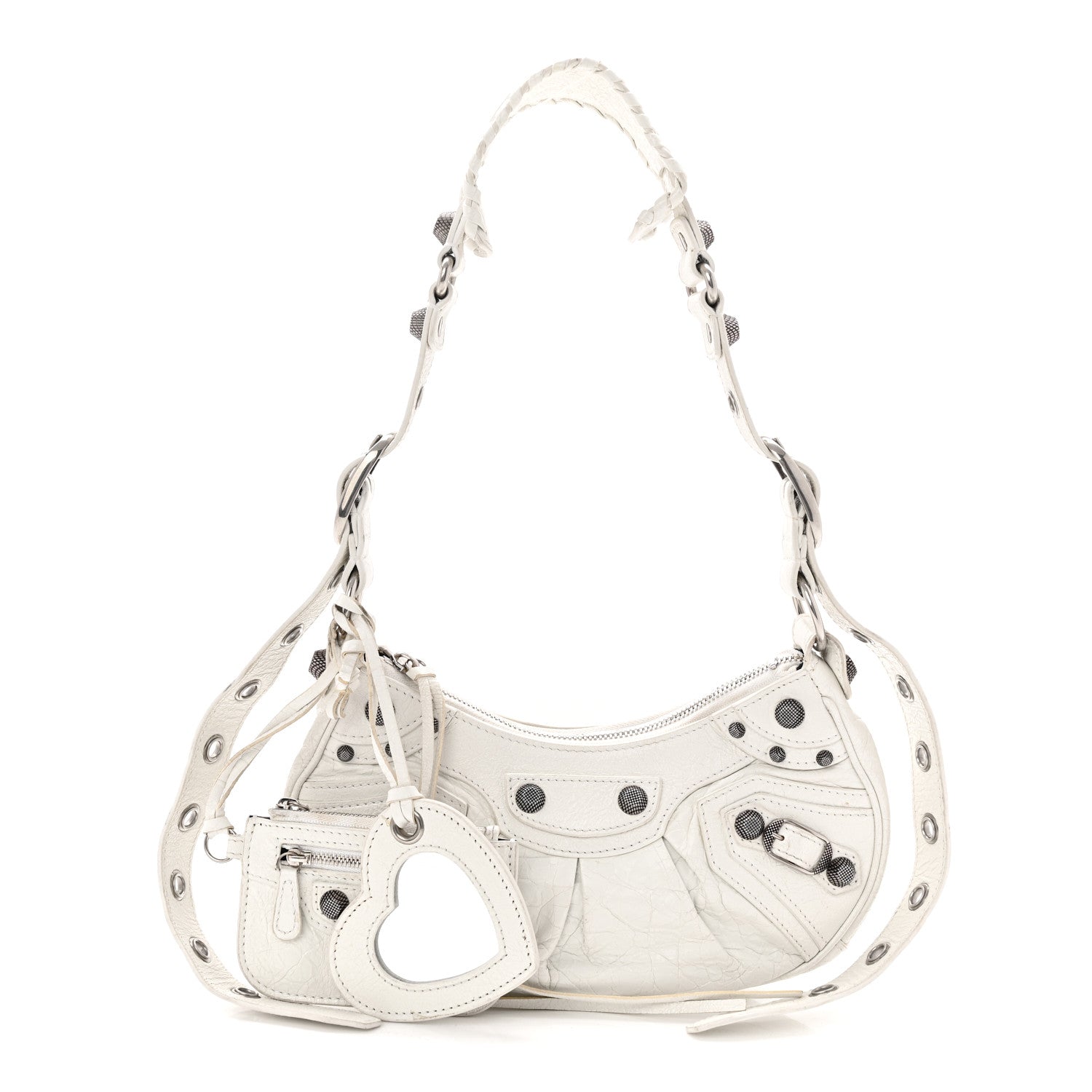 Agneau Arena Le Cagole Shoulder Bag XS Optic White