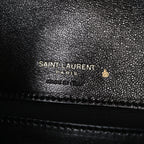 Lambskin Chevron Quilted Small Loulou Black