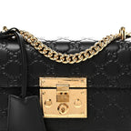 Guccissima Small Padlock Shoulder Bag Black