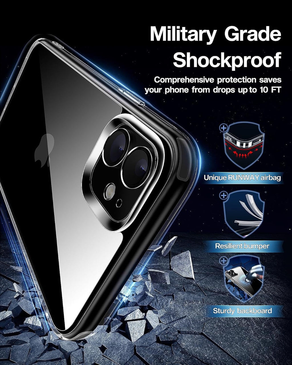 Entronix Case Compatible with iPhone 12 Mini - [Hard Back] Thick Clear