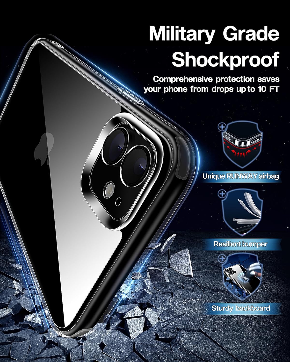 Entronix Case Compatible with iPhone 12 Mini - [Hard Back] Thick Clear