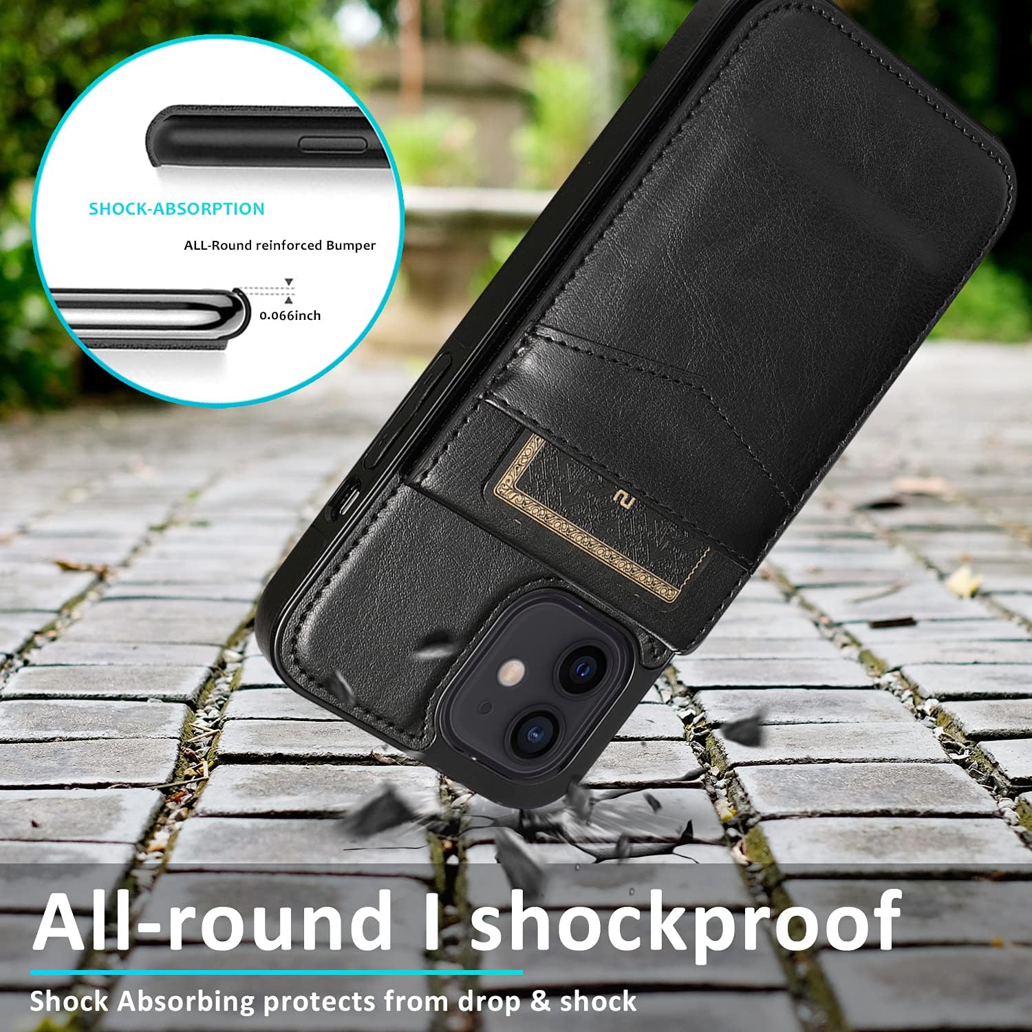 Entronix Case Compatible with iPhone 15 Pro - [6 Slot Card Holder] Slim Leather Wallet