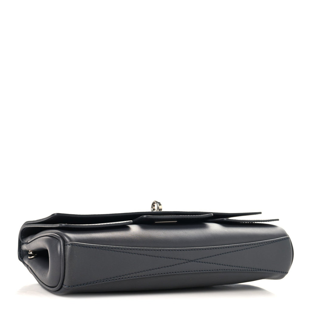 Smooth Calfskin Small Bel Air Clutch On Strap Grey