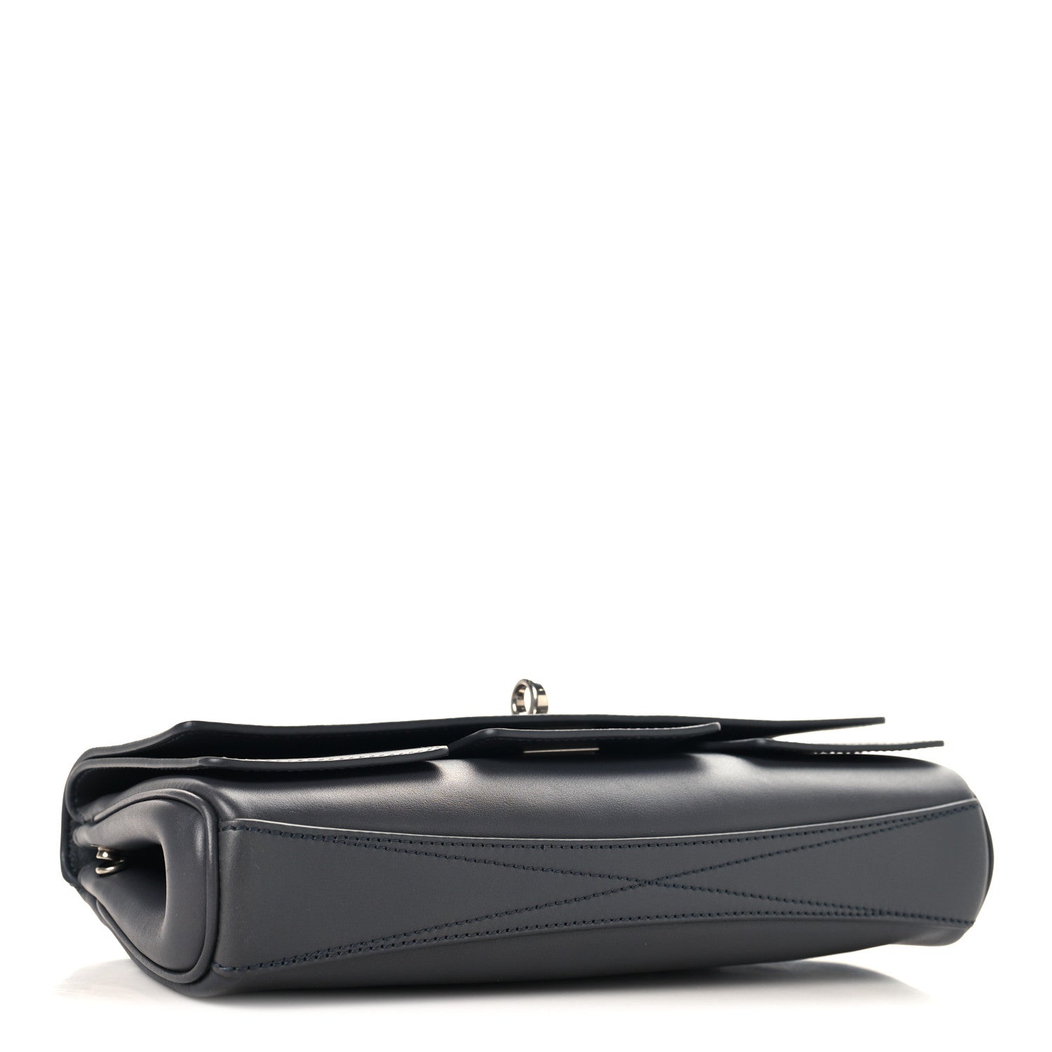 Smooth Calfskin Small Bel Air Clutch On Strap Grey