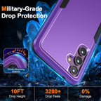 Entronix Bundle Compatible with Galaxy S25 - Soft-Touch Dual-Layer Case & 2 Clear Screen Protectors