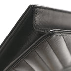 Grain De Poudre Matelasse Chevron Monogram Envelope Chain Wallet Black