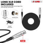 XLR Dynamic Metal Mic Audio, Ideal for Singing, Captures Source Sound, Sturdy & Durable, Includes XLR Cable - MIC CROWN