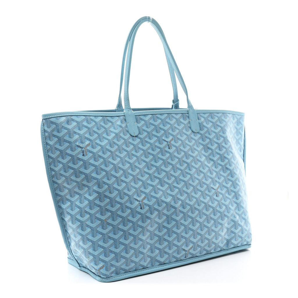 Goyardine Embroidered Flamingo Reversible Anjou PM Sky Blue