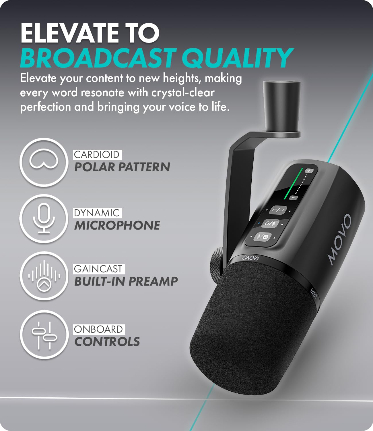 Movo UM6 Dynamic Podcast Microphone