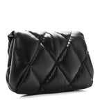 Nappa Calfskin Quilted Touch B Puffy Clutch Black