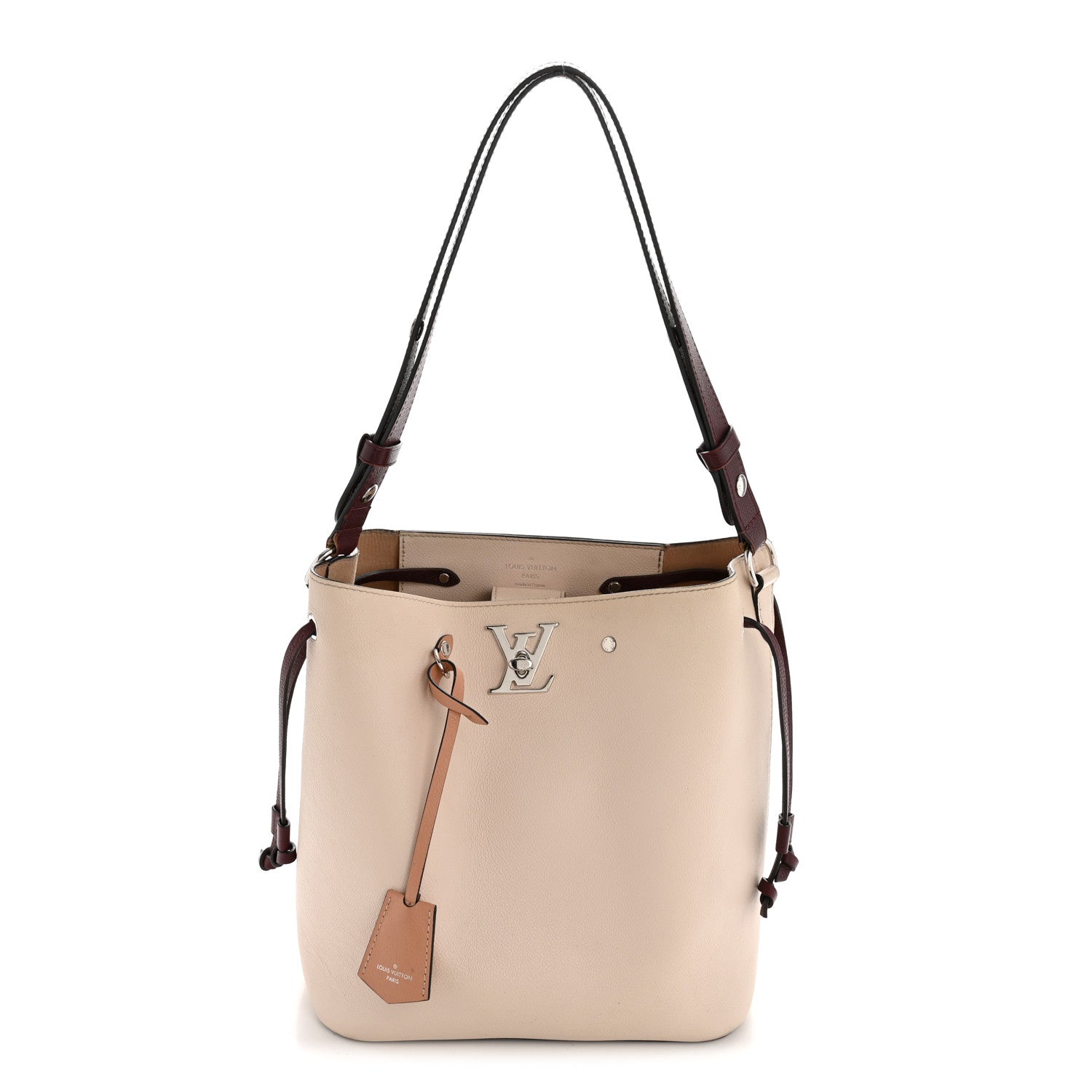Calfskin Lockme Bucket Soie Quartz Calla