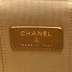 Lambskin Quilted Pearl Crush Mini Vanity Case With Chain Beige