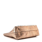 Metallic Snakeskin Small T Tote Gold
