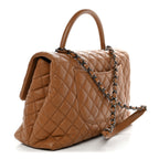 Caviar Quilted Medium Coco Handle Flap Camel