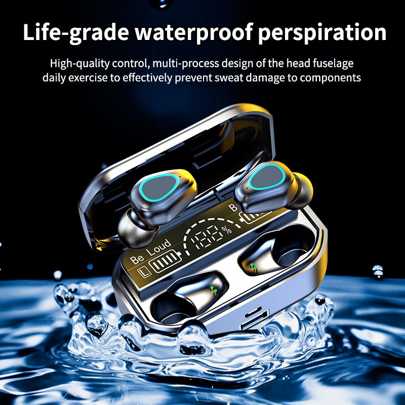 TWS Wireless Bluetooth 5.2 Headphone Stereo Sports Waterproof Earhook Earphones With Microphone Charging Box