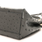 Ostrich Shiny Nappa Mini Peekaboo Iconic Satchel Grey