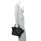 Drummed Calfskin Micro Luggage Black