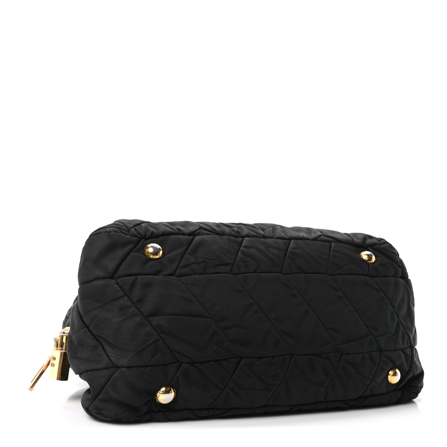 Tessuto Nylon Chevron Catena Bag Black
