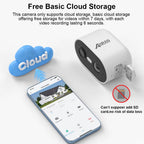 2K Wireless Rechargeable Battery Camera with 2.4G WiFi for Home Surveillance, PIR Detection, IP65 Rating, Compatible with ANRAN App - 1Pc