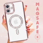 Entronix [Magnetic] Case Compatible with iPhone 16 - [Clear Back] Luxury Diamonds
