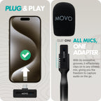Movo Wireless Mini UC Lav Mic for USB-C w/ Handle