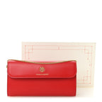 Calfskin Wallet on Chain Red