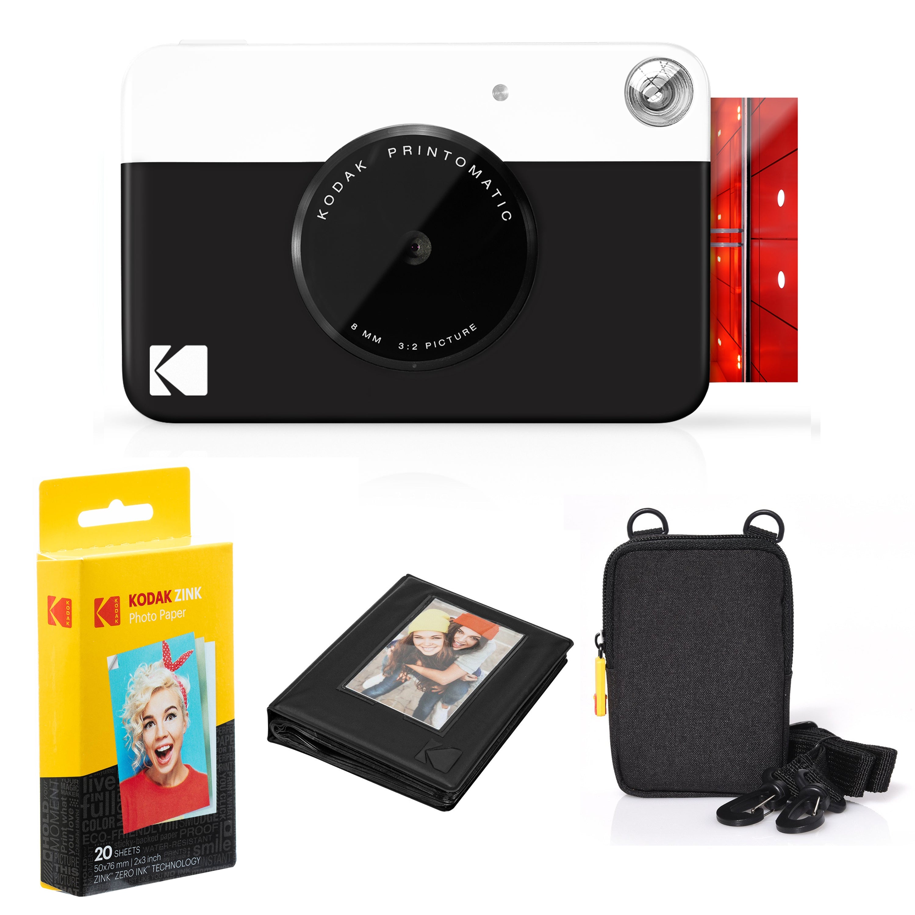 Kodak Printomatic Instant Print Camera & Photo Paper (20 Sheets) Album Bundle