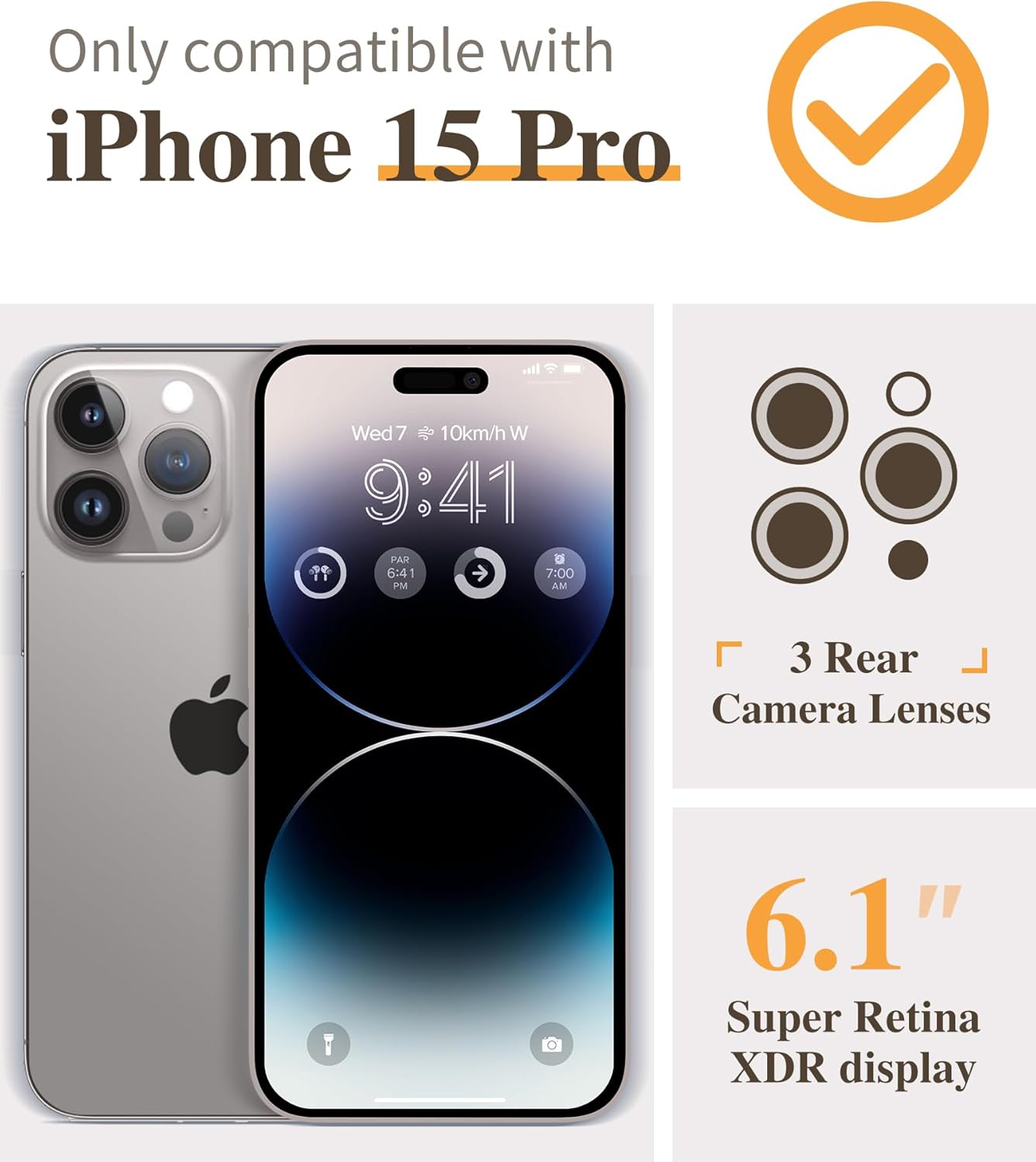 Entronix Case Compatible with iPhone 15 Pro - [Flexible] TPU Clear