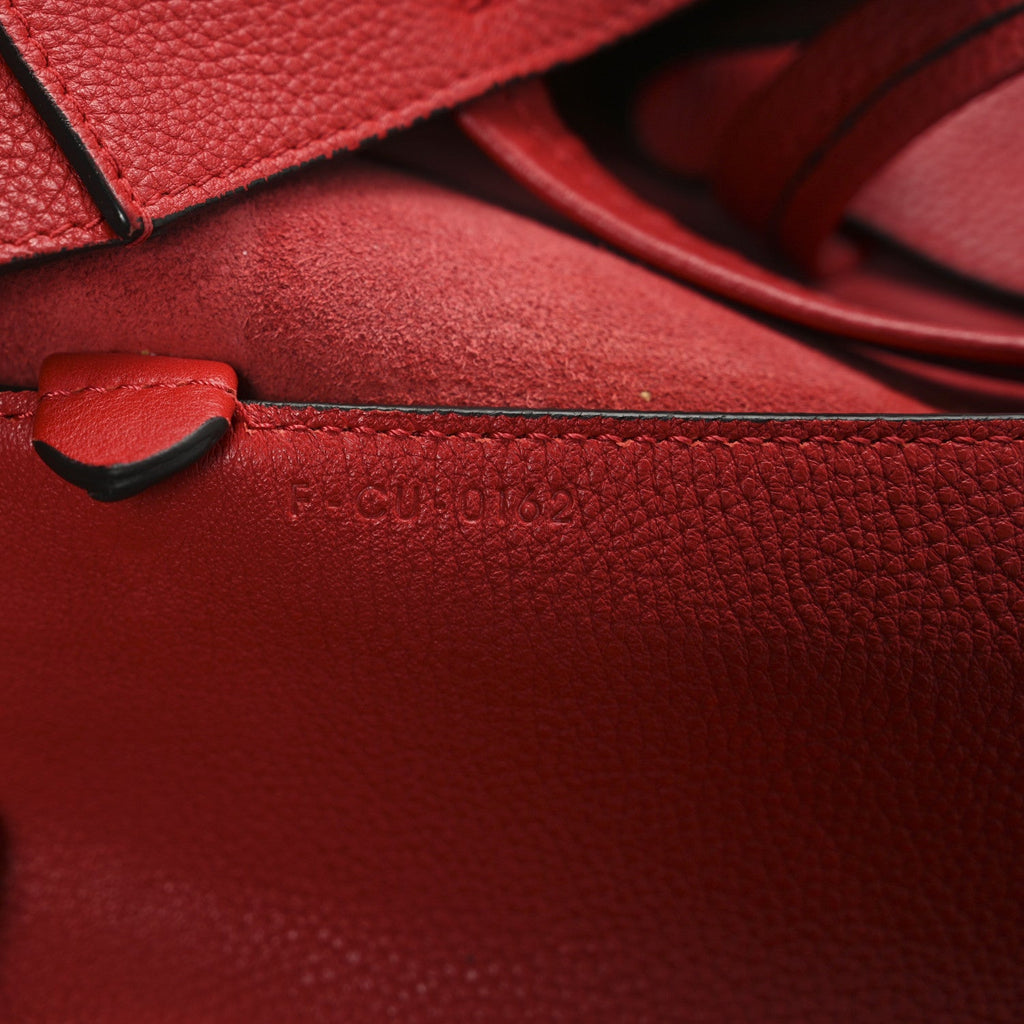 Soft Grained Calfskin Medium Belt Cabas Phantom Coquelicot