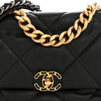 Lambskin Quilted Large Chanel 19 Flap Black