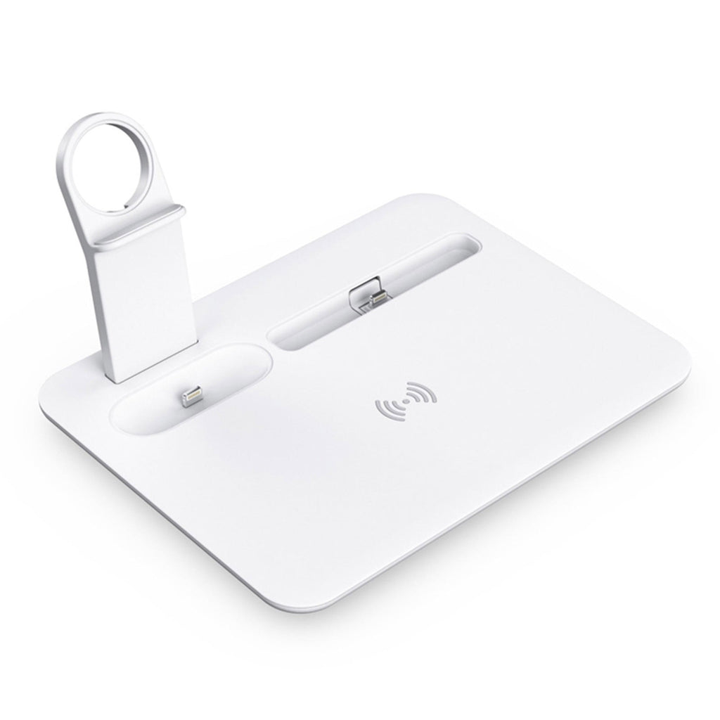 4 in 1 Fast Charge Wireless Charging Station in White