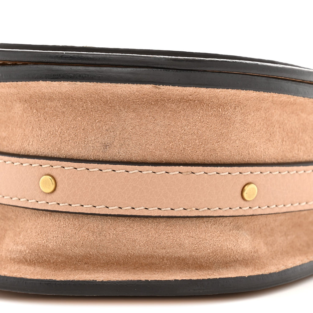 Calfskin Suede Small Nile Bracelet Bag Biscotti Beige