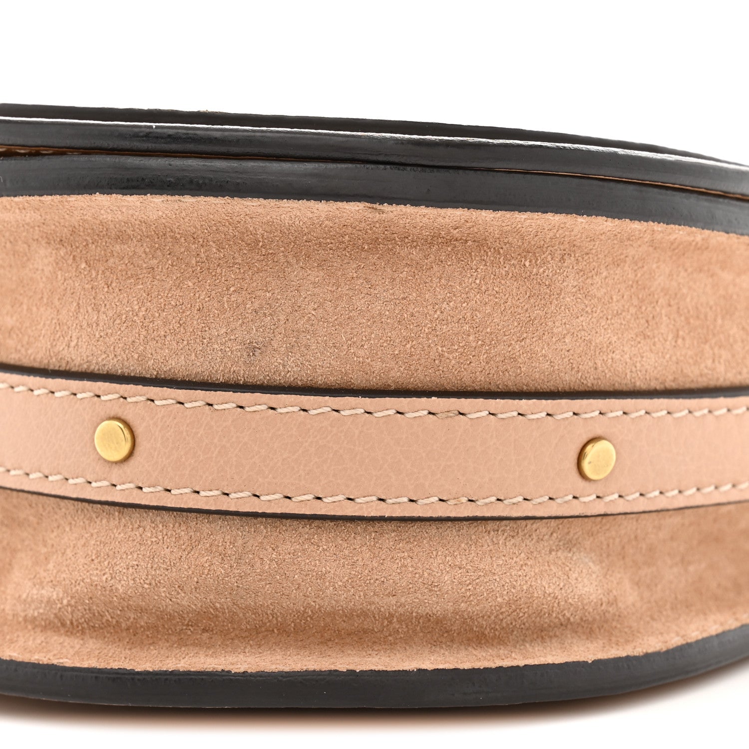 Calfskin Suede Small Nile Bracelet Bag Biscotti Beige